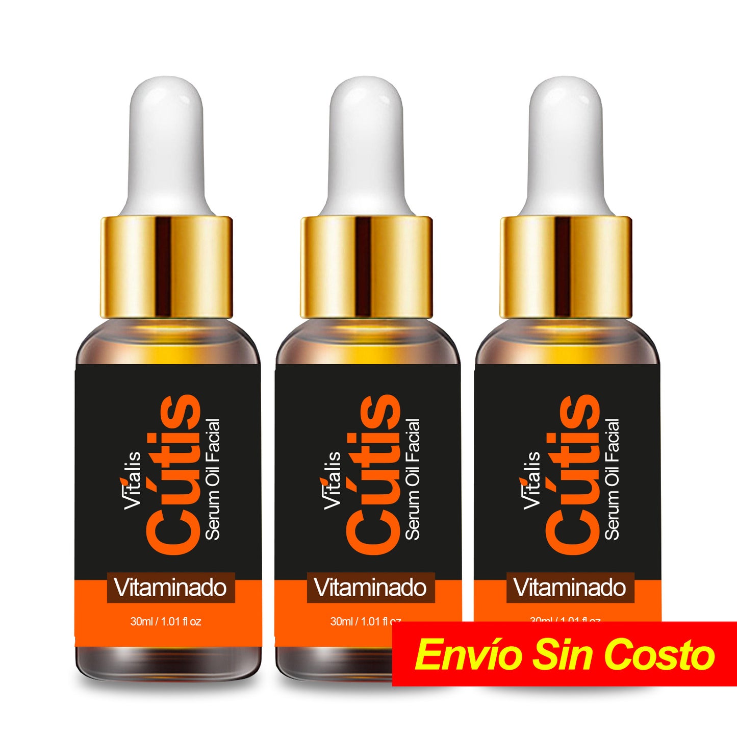 3 Serum Cútis - 100% Natural Vitamina C + Vitamina E + Antioxidantes