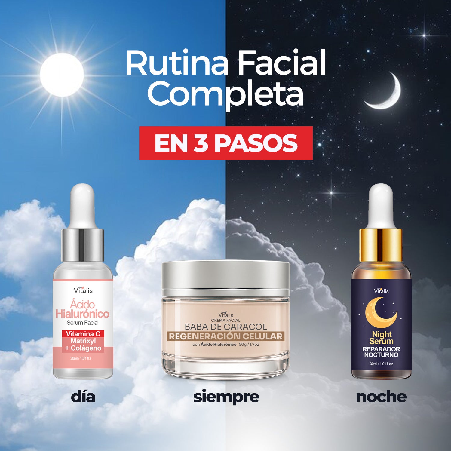 Kit Rejuvenecimiento Vitalis 45+ | Rutina Facial para Piel Madura