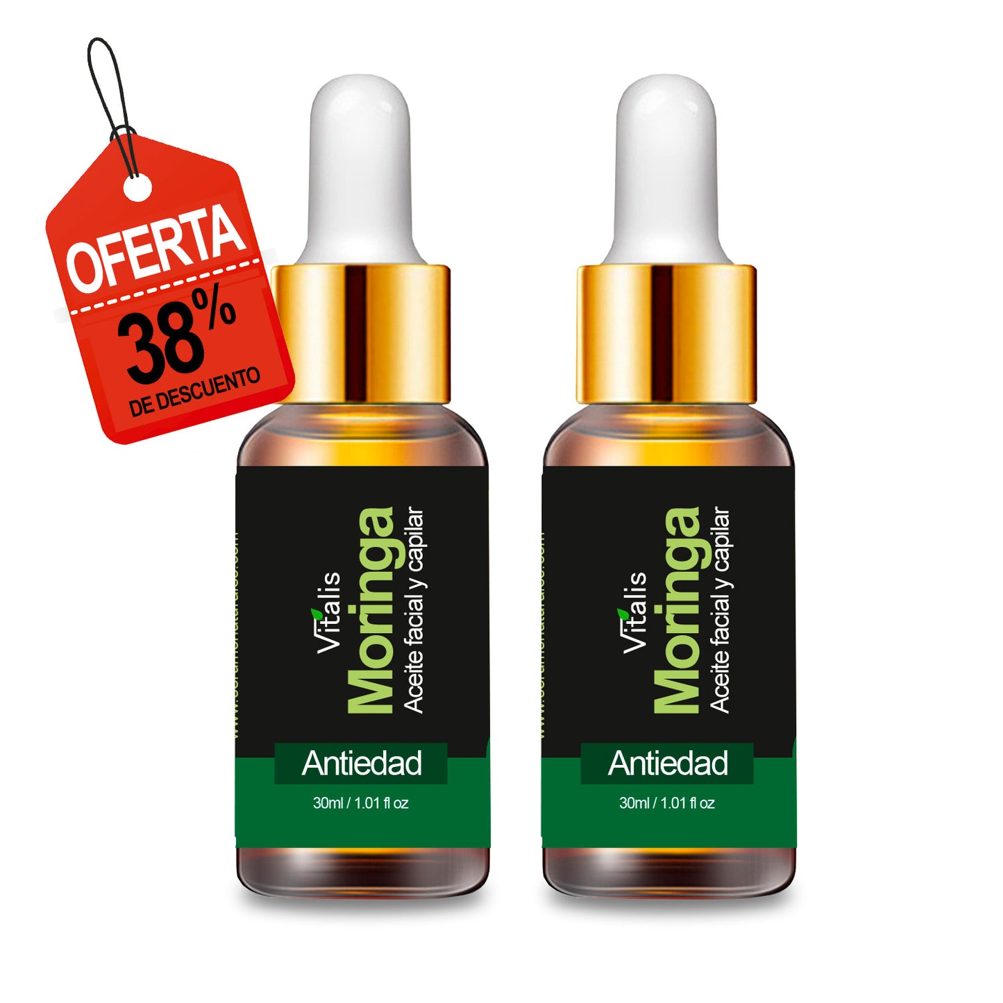 2 Aceite de Moringa Puro 100% Natural