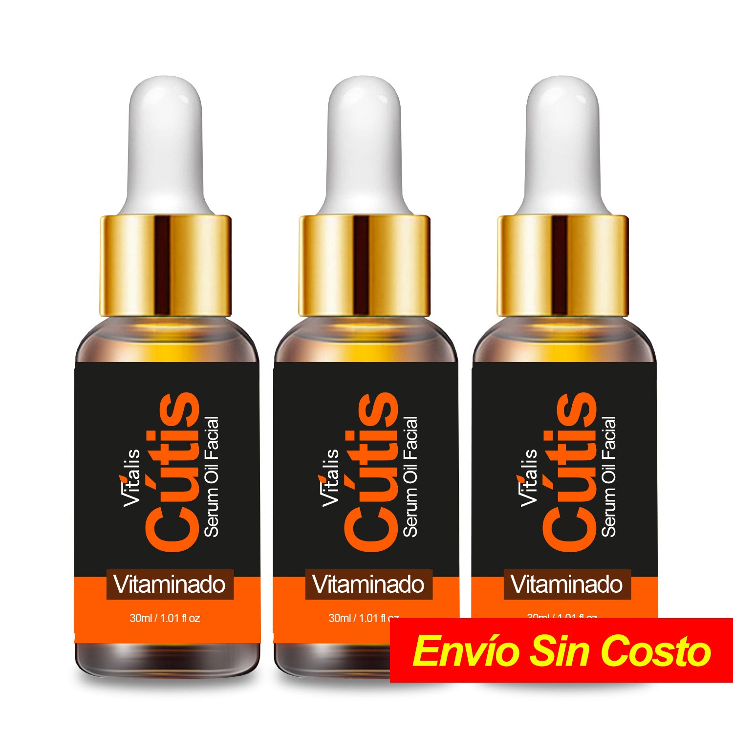 3 Serum Cútis - 100% Natural Vitamina C + Vitamina E + Antioxidantes