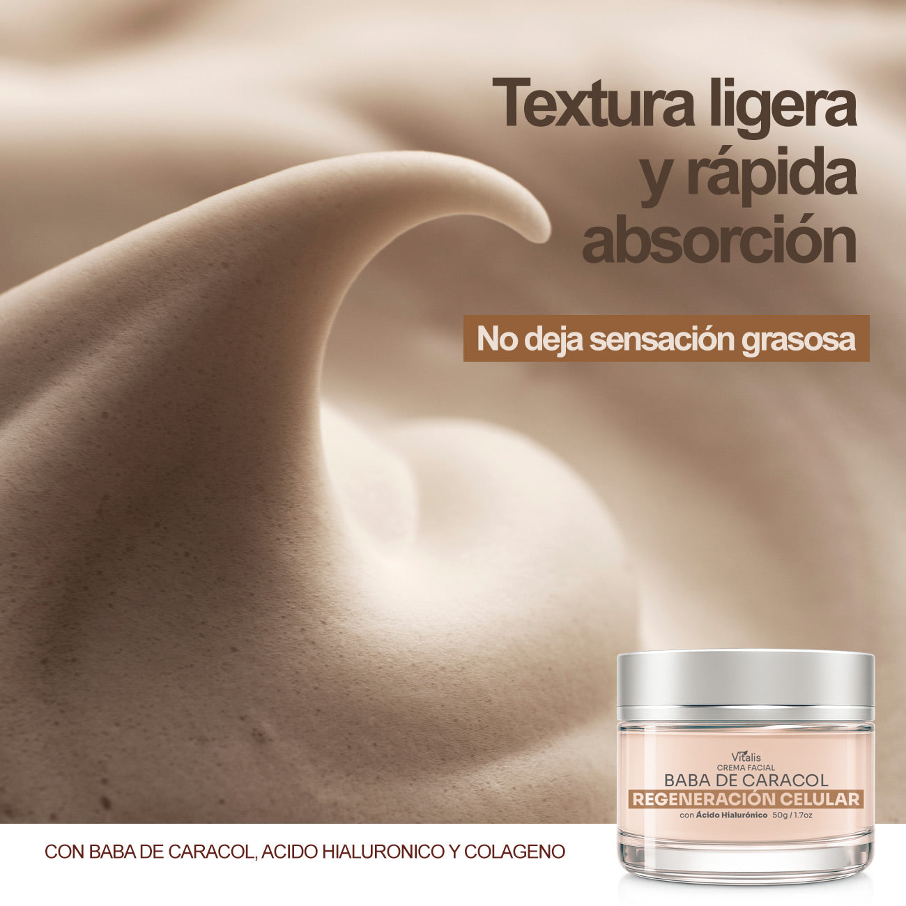 Pack de 2 Crema Vitalis baba de caracol y acido hialurónico