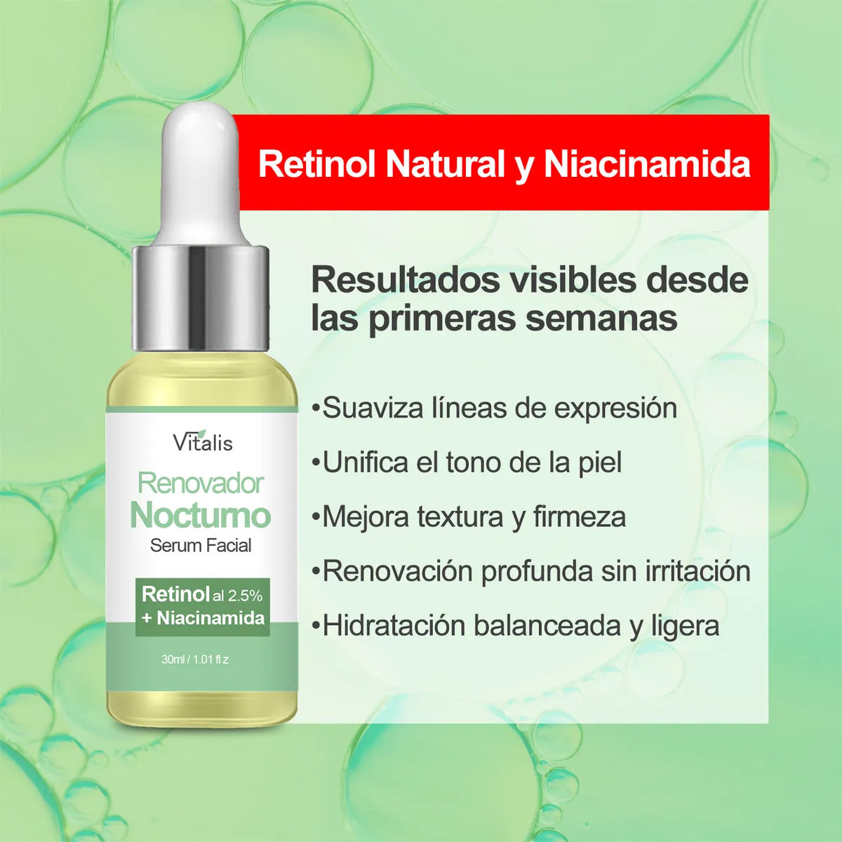 Serum Retinol B3 Natural Antiarrugas Alta Concentración 2.5%