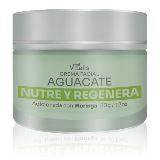 Crema Facial Vitalis Aguacate y Moringa Hidratación y Antioxidantes