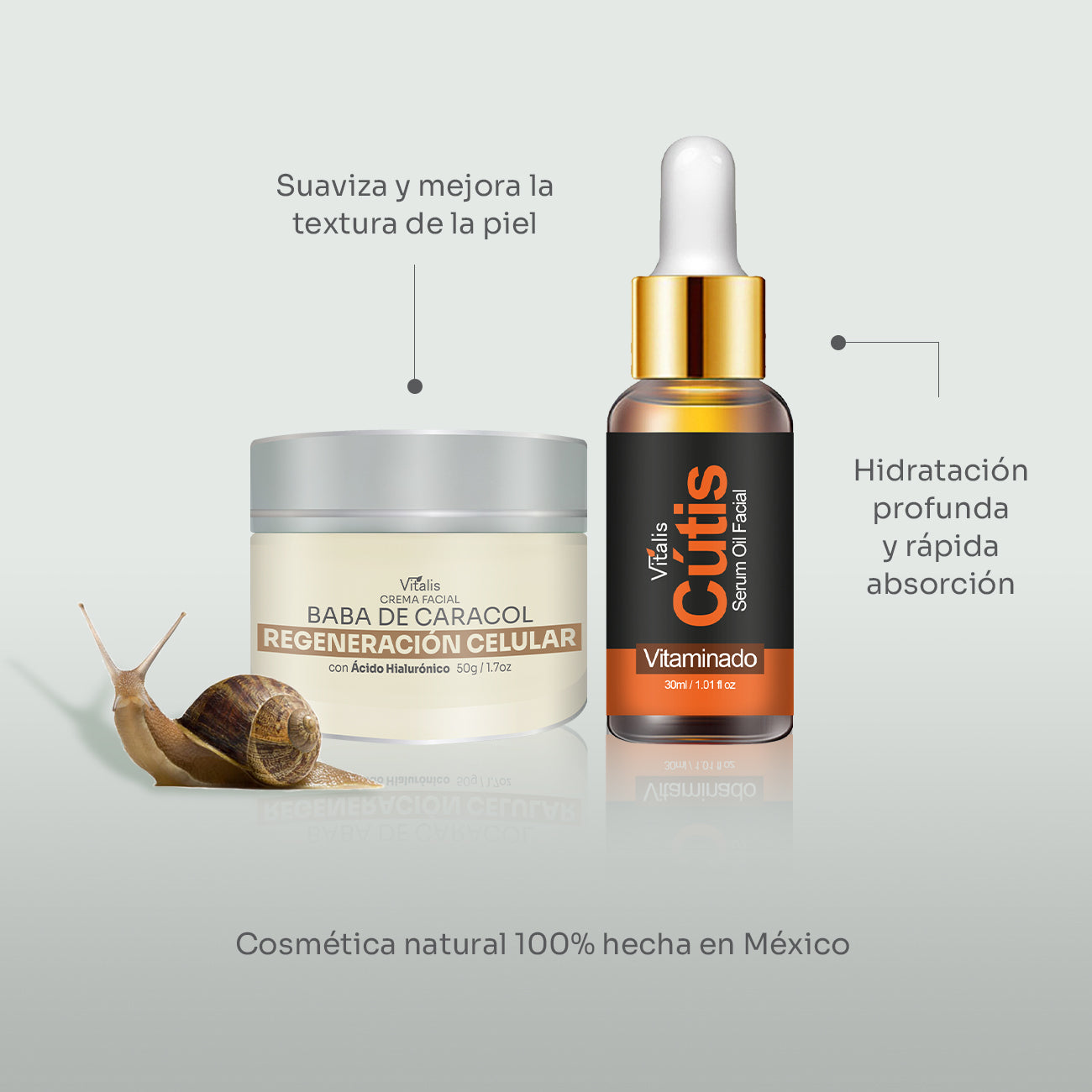 Kit Facial: 2 Crema Acido Hialurónico + 2 Serum Vitamina C