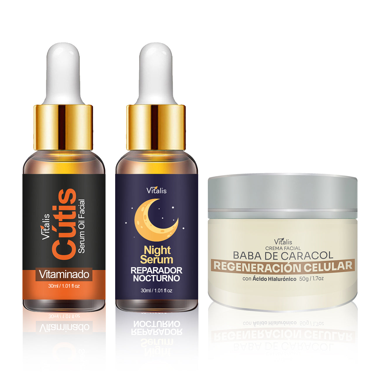 Kit Antiedad Vitamina C +baba De Caracol +acido Hialuronico +serum nocturno