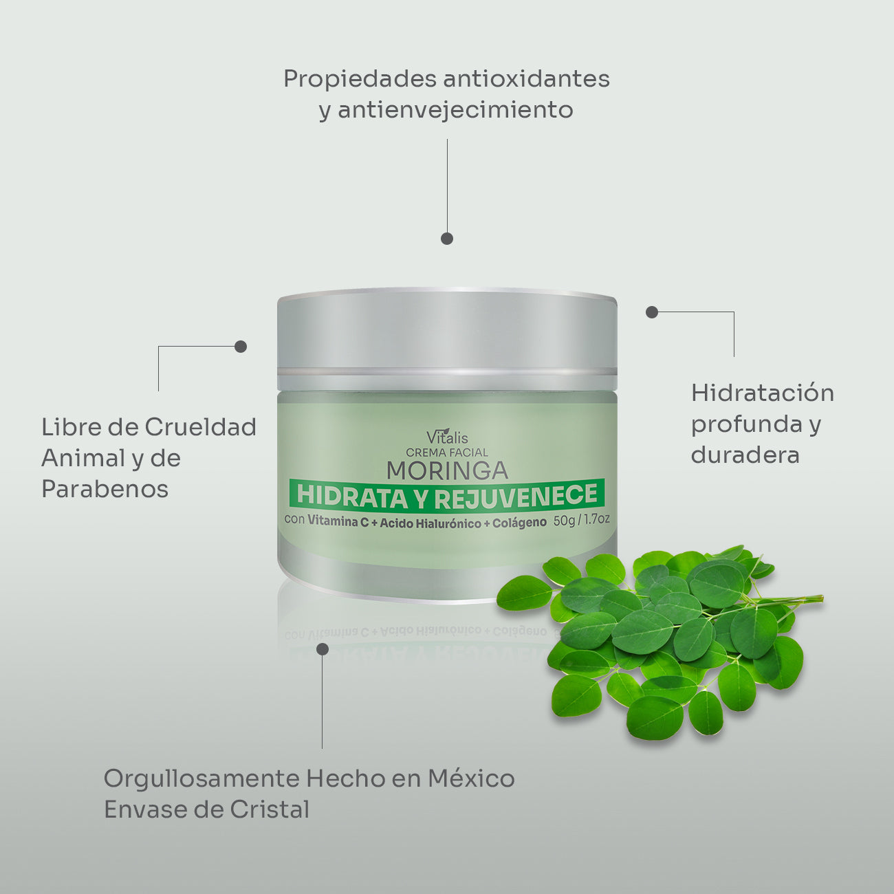 Crema Facial de Moringa + Hidratación y Cuidado Natural