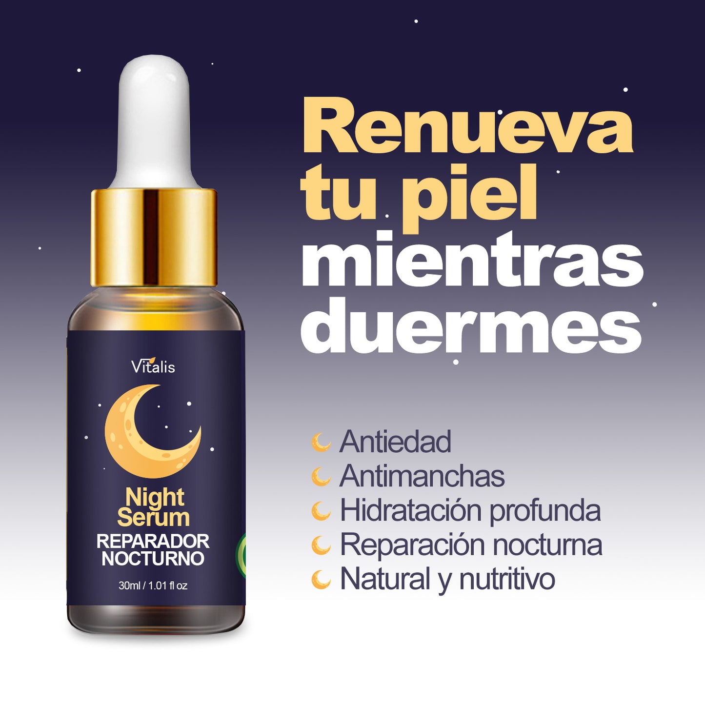Vitalis Night Serum Reparador: Antiedad, Antiarrugas, Hidratante