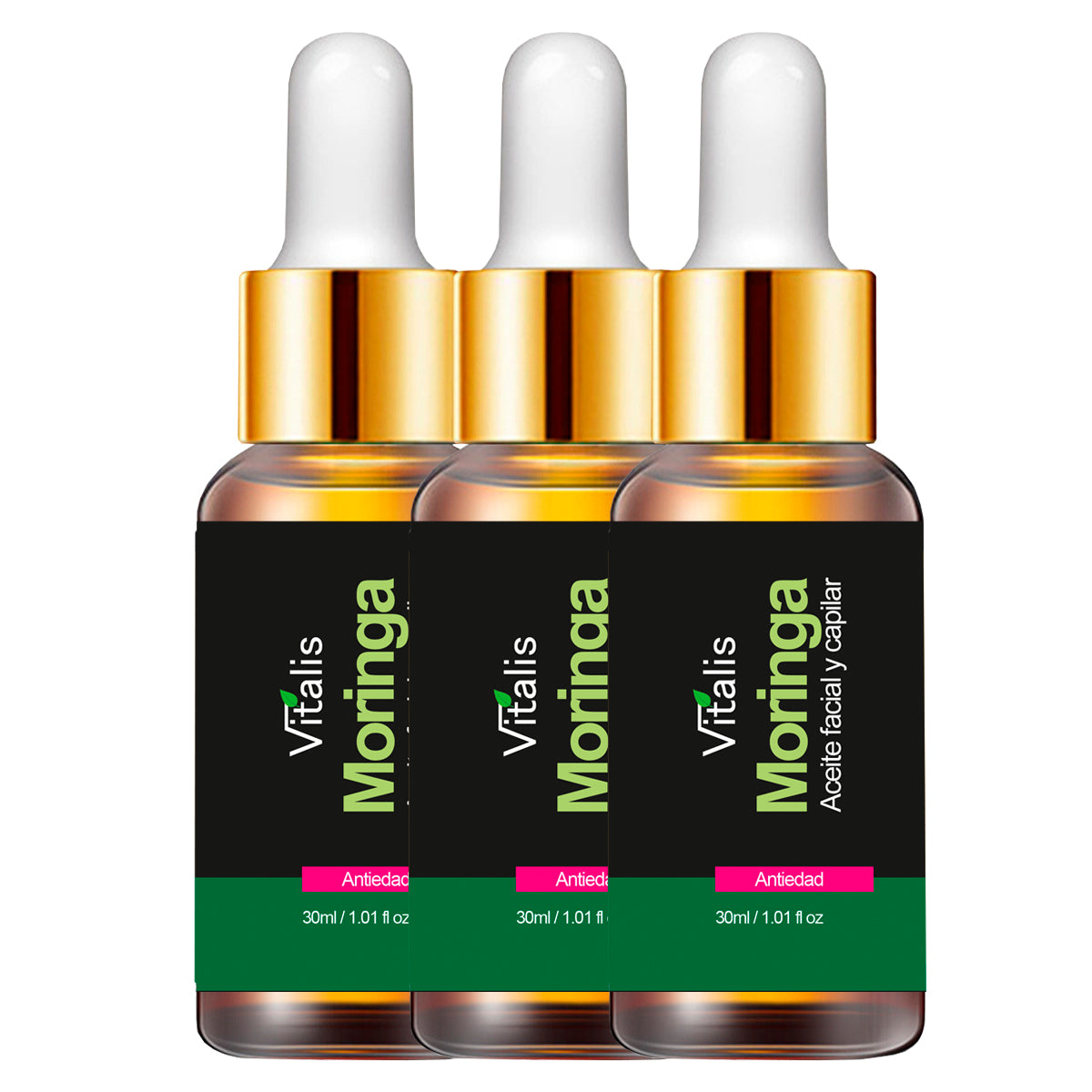 3 Aceite de Moringa Puro 100% Natural